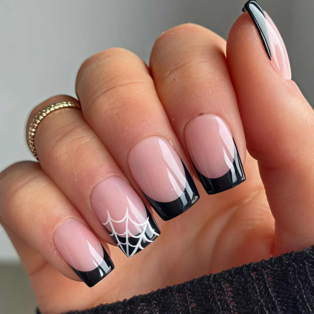 Nail Art Press On - 24 Pezzi Unghie Finte Halloween Rosa