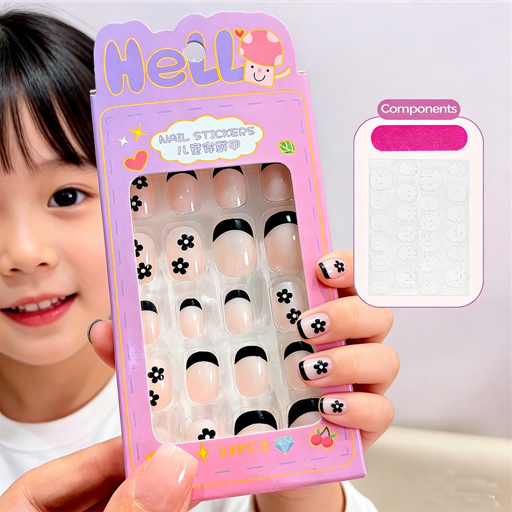 Nail Art Press On - 24 Pezzi/Scatola Unghie Finte per Bambini