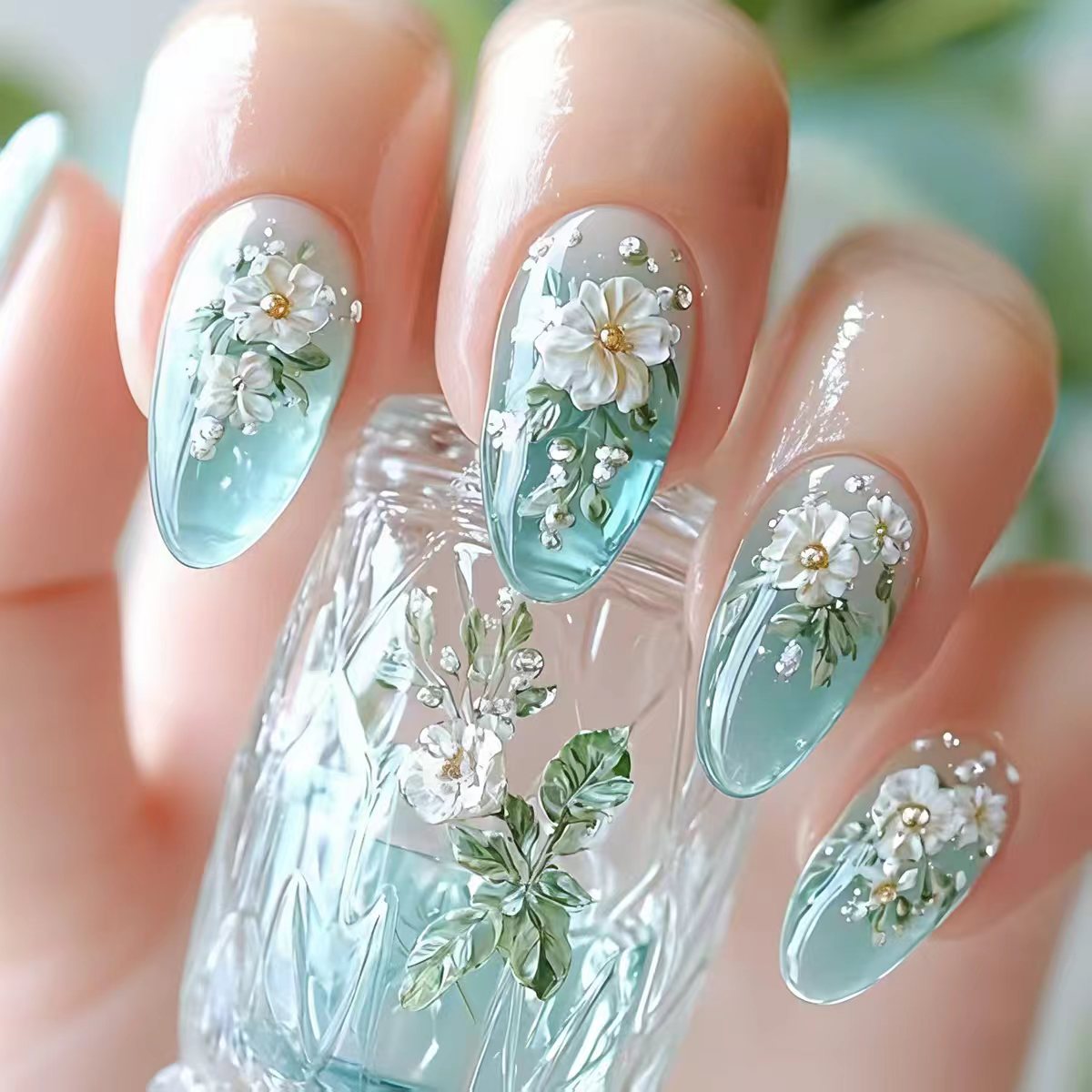 Nail Art Press On - Unghie finte di media lunghezza per
