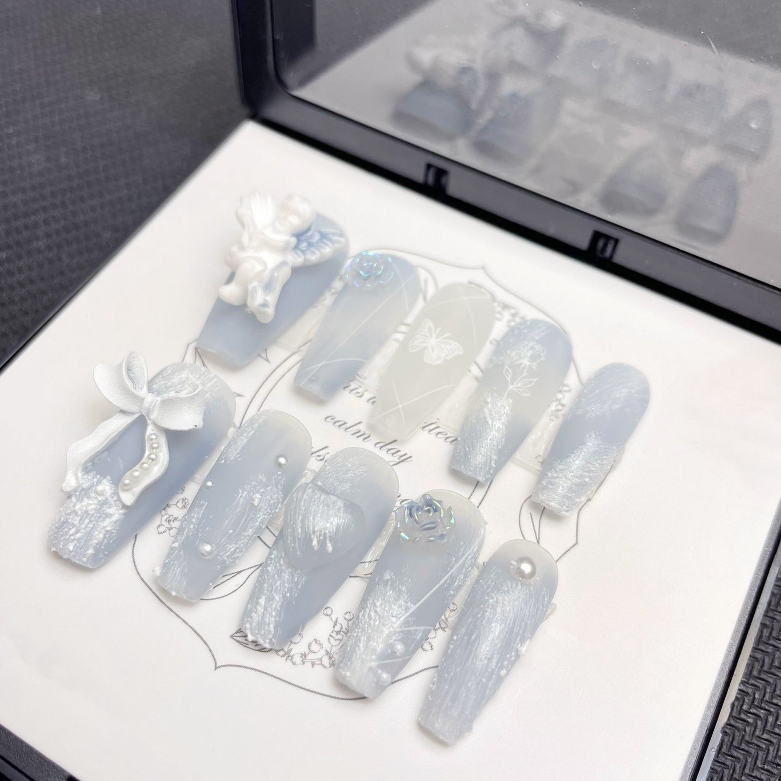 3D gesso angelo unghie finte l - Nail Art Press On recensione e prezzo