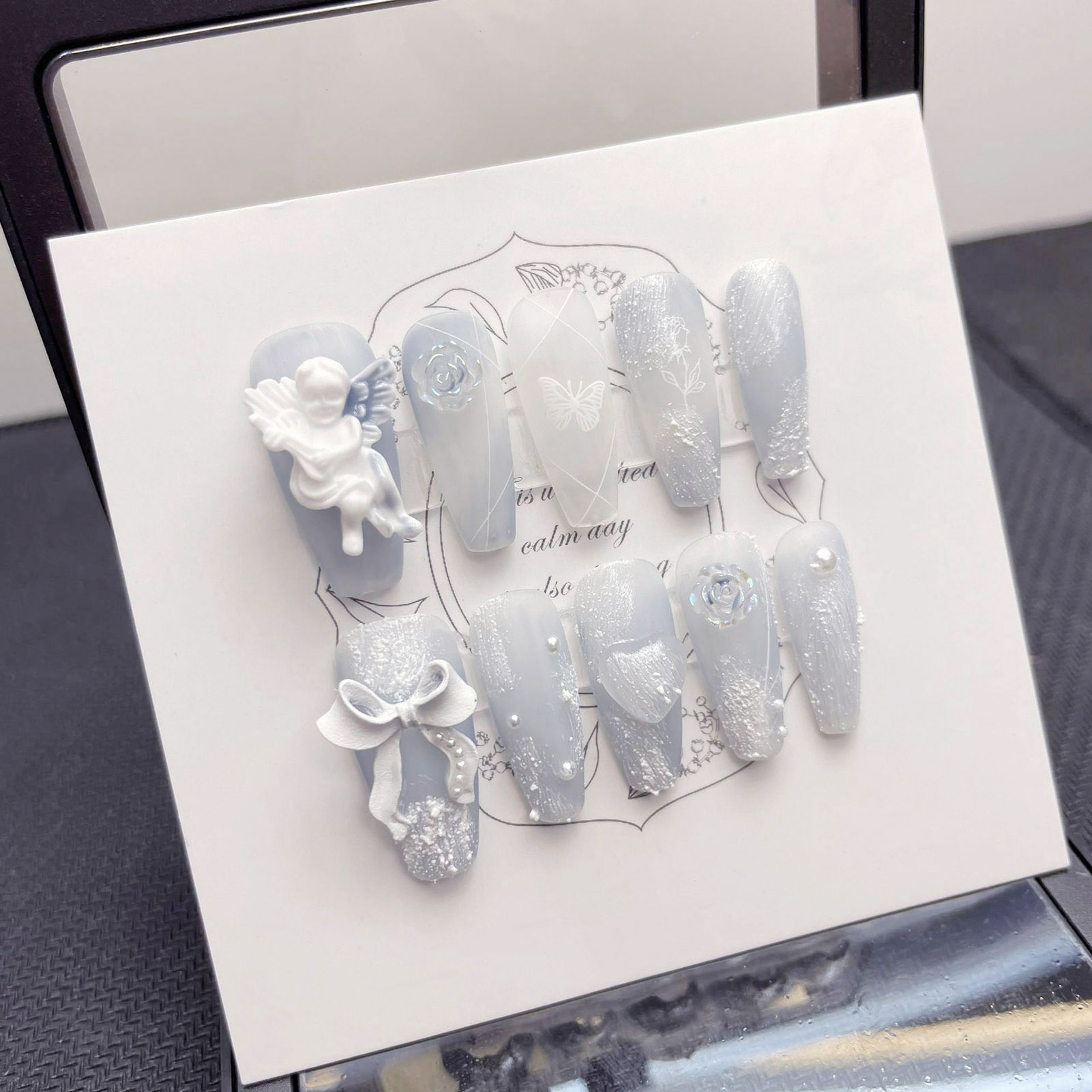 3D gesso angelo unghie finte l - Nail Art Press On recensione e prezzo