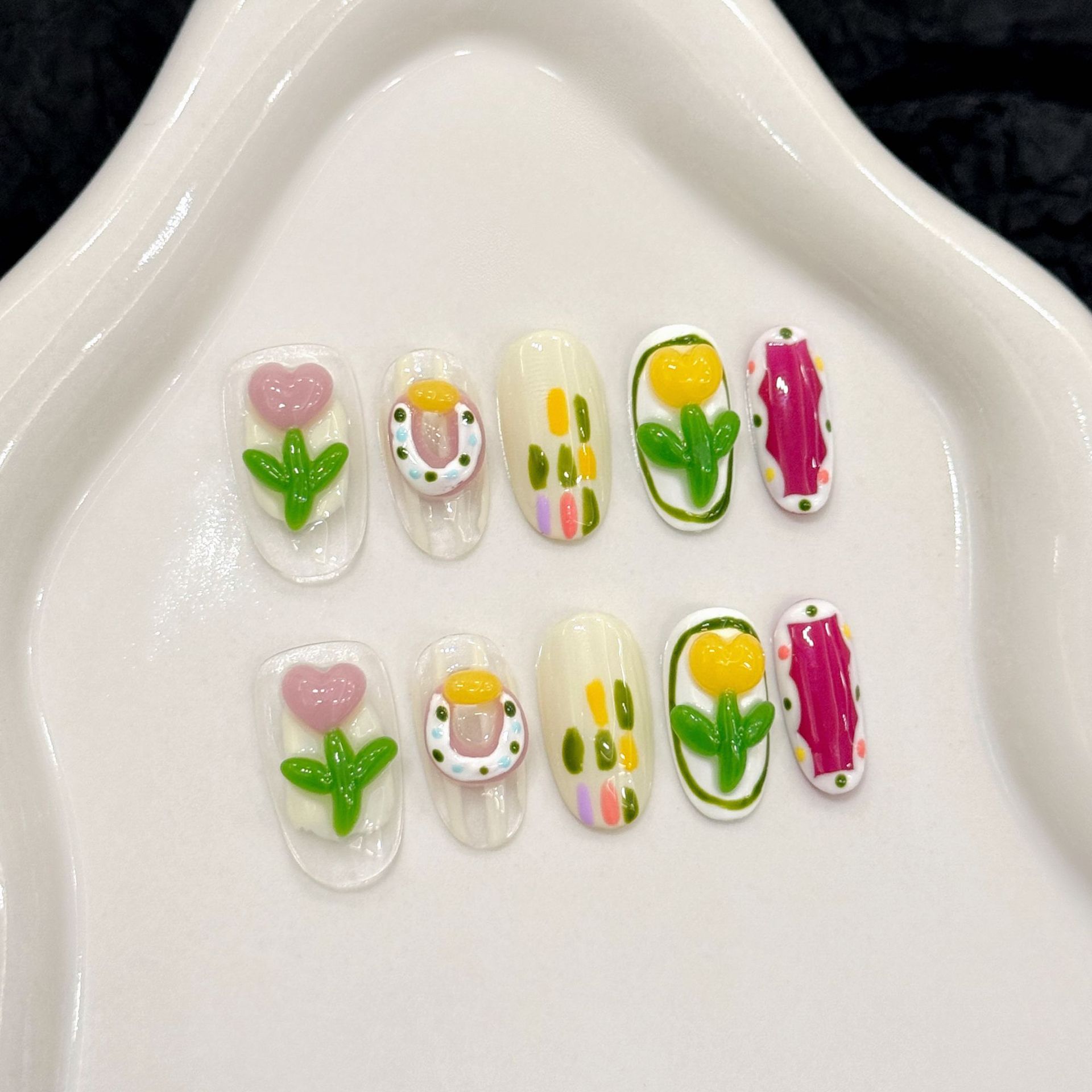 10 pezzi fatti a mano stampa s - Nail Art Press On recensione e prezzo