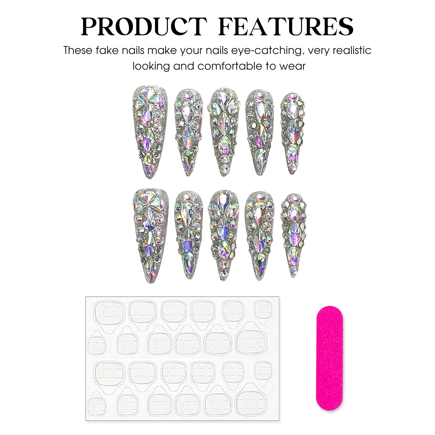 10 pezzi fatti a mano stampa s - Nail Art Press On recensione e prezzo